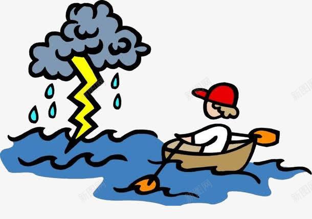 坚强的生命png免抠素材_新图网 https://ixintu.com 下雨 划船 打雷 清澈的河水 线描 装饰