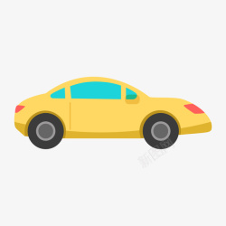 小黄车图形黄色卡通版的小汽车高清图片
