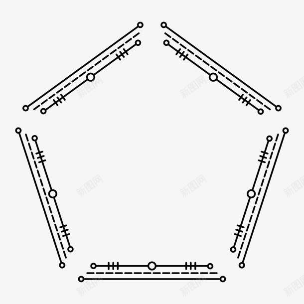 线型边框五边形png免抠素材_新图网 https://ixintu.com 五边形 图形 底纹边框 抽象 框架 现代花纹 简约 线性花纹 设计 边框 黑线