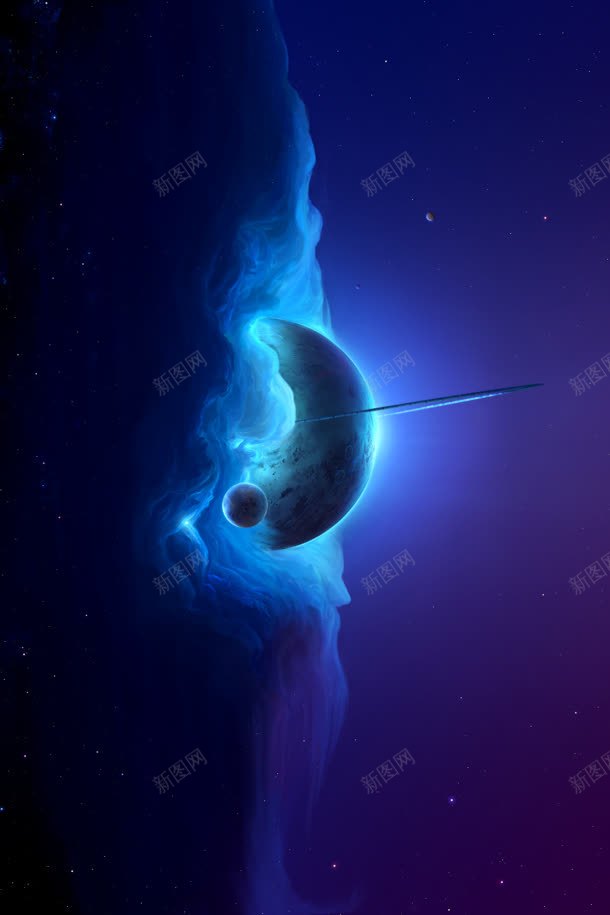 夜空下的蓝色星球海报背景png免抠素材_新图网 https://ixintu.com 夜空 星球 海报 背景 蓝色