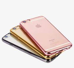 电镀粉色轻薄手机电镀硅胶保护套高清图片