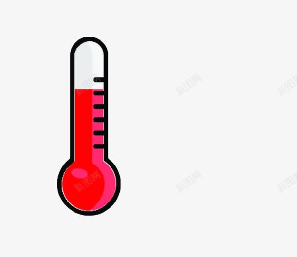 红色水温计png免抠素材_新图网 https://ixintu.com 刻度 手绘 水温 水温计 测试 温度计 红色