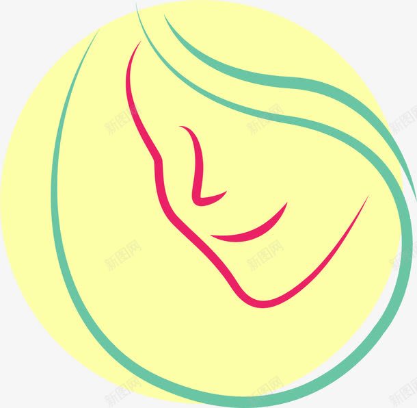 女性侧颜图标png_新图网 https://ixintu.com logo设计 人物侧脸 侧颜 化妆 女性侧脸 女性柔美线条 美容logo设计 美容美妆美发 黄色图标