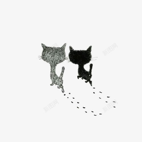 小猫咪行走的脚步png免抠素材_新图网 https://ixintu.com 动物 卡通脚步 小猫咪 背影 脚步 行走