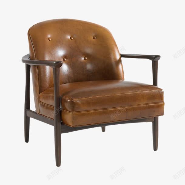 皮质的沙发靠背椅子png免抠素材_新图网 https://ixintu.com 定制 欧式 深咖色 舒适 面料特性