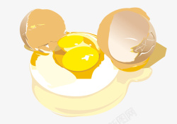 插画碎鸡蛋素材