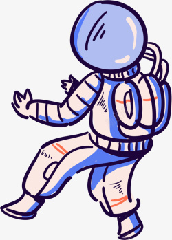 蓝色可爱卡通宇航员素材