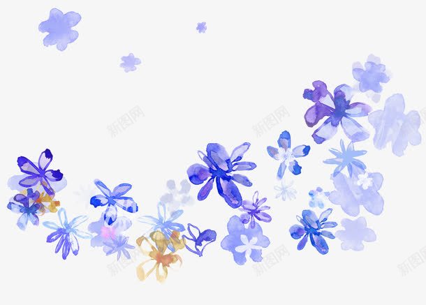 绘画紫色水印花卉贺卡png免抠素材_新图网 https://ixintu.com 水印 紫色 绘画 花卉 贺卡