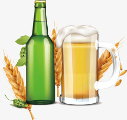 小麦酿制啤酒素材