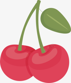 免扣樱桃植物粉色的樱桃矢量图高清图片