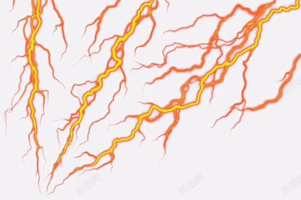 黄色的闪电片psd免抠素材_新图网 https://ixintu.com 免抠素材闪电 打雷 放电 自然现象