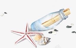 漂流瓶海星海螺png免抠素材_新图网 https://ixintu.com 海星 海螺 漂流瓶