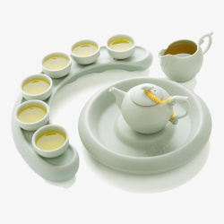 一圈茶杯围着茶具整套茶具素材