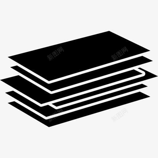 打印纸堆图标png_新图网 https://ixintu.com 业务 印刷产品 印刷品 堆叠 文具 栈 纸 纸张 黑
