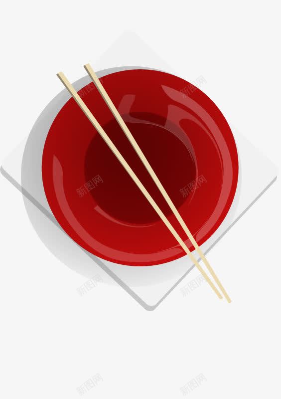 红色的碗筷png免抠素材_新图网 https://ixintu.com 中国 漂亮的碗 高清