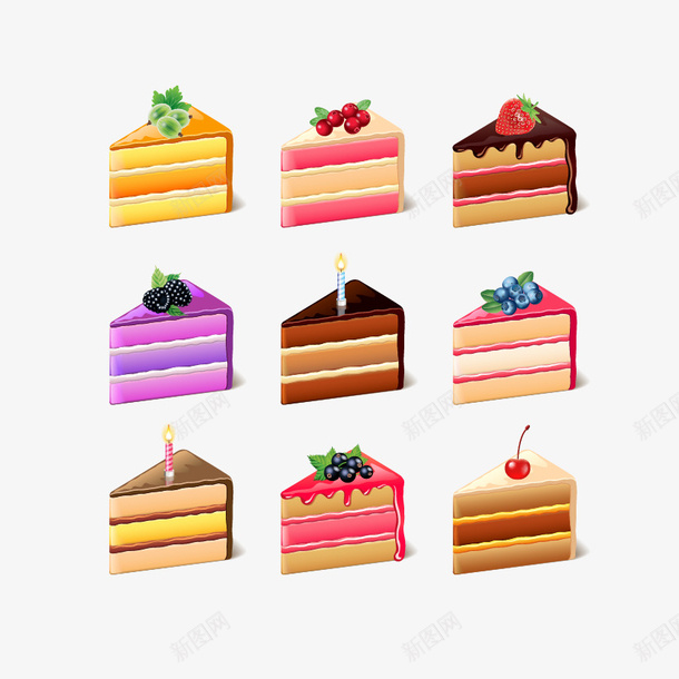 切块蛋糕矢量图eps免抠素材_新图网 https://ixintu.com 卡通切块 蛋糕 矢量图