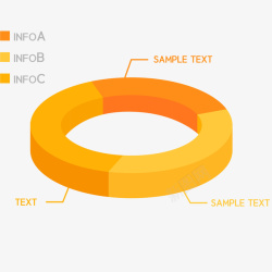 橘色圆环彩色立体圆环图表高清图片