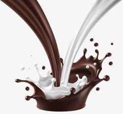 液体巧克力手绘牛奶和巧克力高清图片