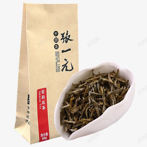 张一元茉莉花茶png免抠素材_新图网 https://ixintu.com 产品实物 茶叶 袋装