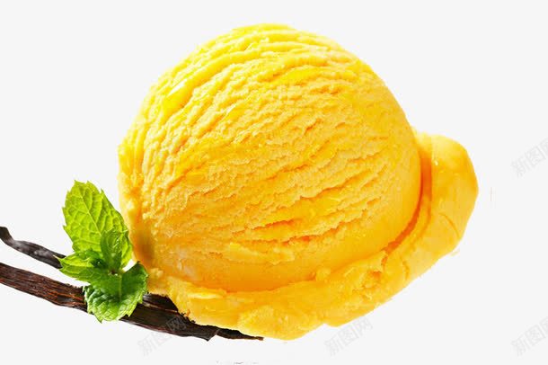 冰淇淋球png免抠素材_新图网 https://ixintu.com 冰淇淋 冰淇淋球 实物 甜食 薄荷 黄色