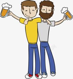 铁哥们喝啤酒的好兄弟高清图片