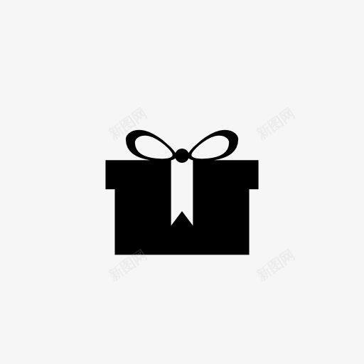 礼物盒子黑色图标png_新图网 https://ixintu.com 图标 盒子 礼物 黑色