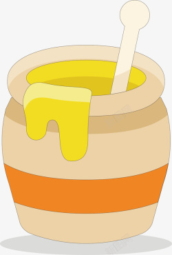 水彩蜂蜜罐矢量图素材