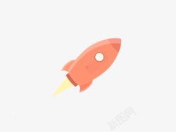 粉色小火箭扁平化粉色火箭高清图片
