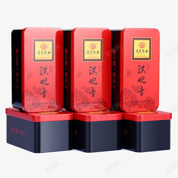 铁观音茶叶png免抠素材_新图网 https://ixintu.com 产品实物图 红色 茶叶 铁盒装 铁观音