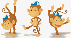 玩杂耍的3个猴子素材