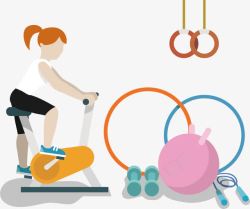 健身器材杠铃健身房锻炼的女子高清图片