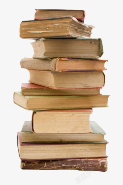 陈旧书本棕色烂书堆起来的书实物高清图片