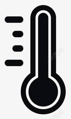 黑色卡通温度图标图标