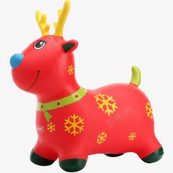 骑马玩具红色梅花鹿高清图片