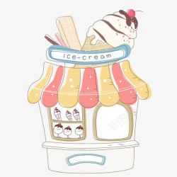 冰淇淋商店矢量图素材