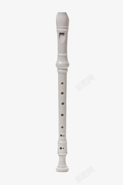 白色拼接简约乐器竖笛实物素材