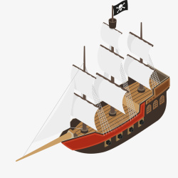 玩具摆件卡通精致的海盗船高清图片