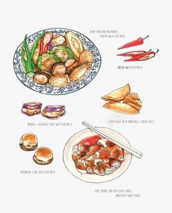 卡通中餐炒菜素材