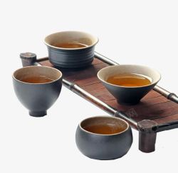 茶壶配件黑色茶杯茶水高清图片