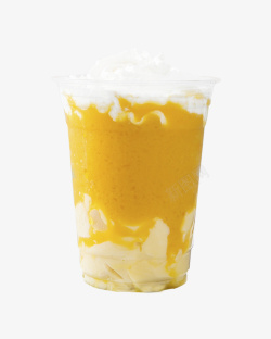 芒果块儿奶芒果冰激凌奶茶高清图片
