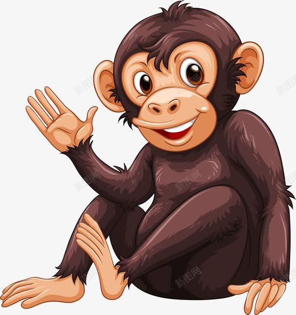 打招呼的猴子png免抠素材_新图网 https://ixintu.com monkey 动物 动物园 卡通 卡通礼貌 小动物 猴子