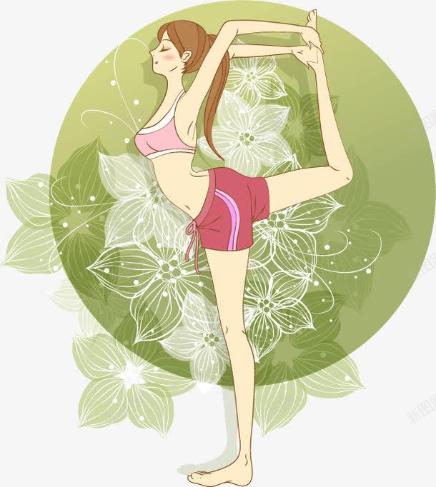 墨绿色韩国美女瑜伽png免抠素材_新图网 https://ixintu.com 健身 创意 瑜伽 美女