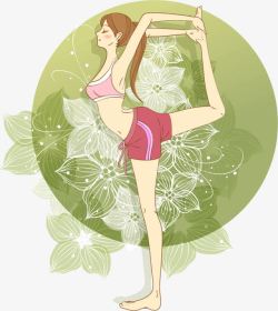 墨绿色韩国美女瑜伽素材