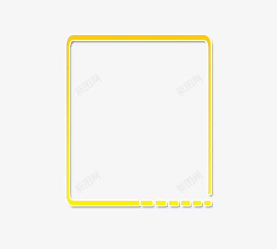 黄色边框png免抠素材_新图网 https://ixintu.com 全家福边框 学习园地边框 我的梦想边框 我的童年边框 边框 黄色 黑板报边框