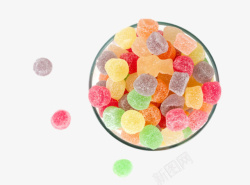 彩色果实碟子上的彩色软糖果实物高清图片