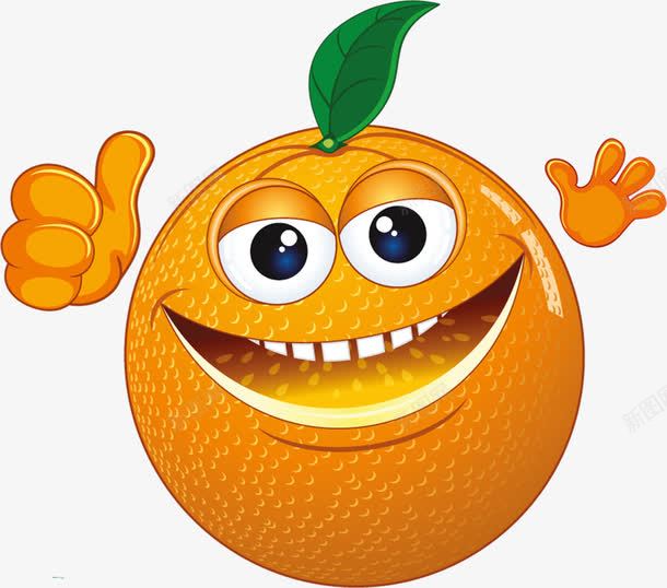 微笑的橙子png免抠素材_新图网 https://ixintu.com 卡通 大拇指 夸奖 微笑 拟人 果蔬 棒 橙子
