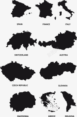 欧洲中部中欧地界图标高清图片