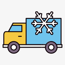 冷藏车一辆手绘的冷藏车高清图片