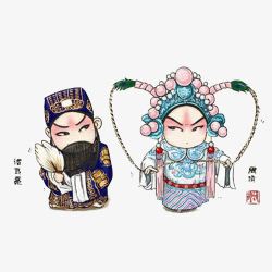 周瑜卡通手绘京剧三国人物诸葛亮和周高清图片