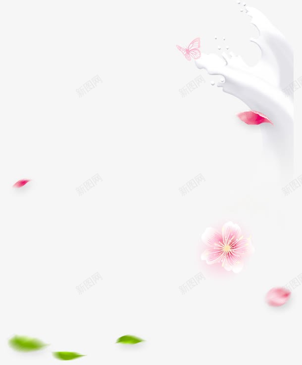 花瓣背景png免抠素材_新图网 https://ixintu.com 喷溅 液体 牛奶 花朵